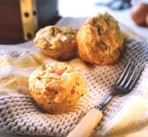 muffins de jamon y zuchini