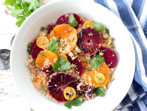 Ensalada de remolacha quinoa y naranja