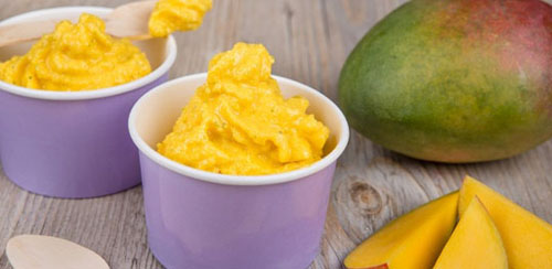 Yogur helado de mango y damasco